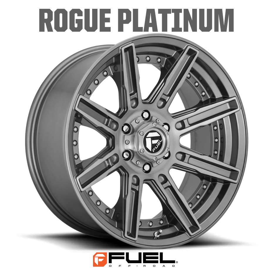 18y- ジープ ラングラー JL | ホイール ROGUE PLATINUM D710 ブラッシュドガンメタル ティントクリア 5H-127 20X9J+1 1本 FUEL OFF-ROAD フューエル