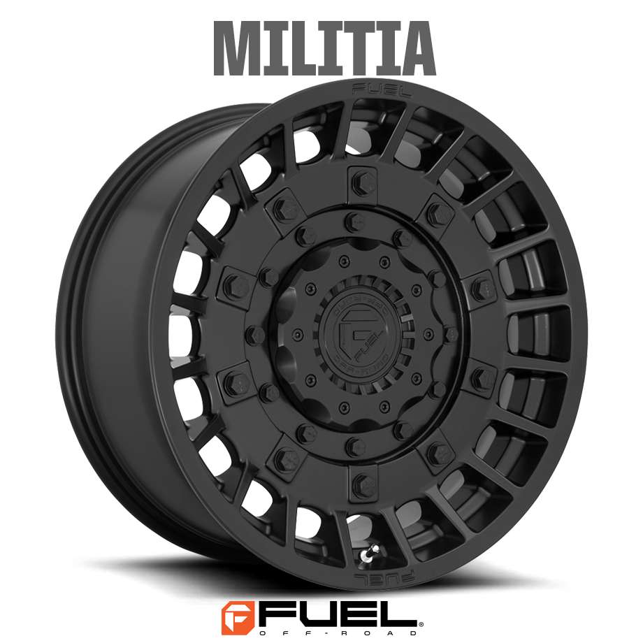 18y- ジープ ラングラー JL | ホイール MILITIA D723 マットブラック 5H-114.3/127 17X9J+1 1本 FUEL OFF-ROAD フューエル