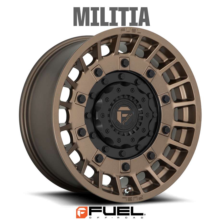 18y- ジープ ラングラー JL | ホイール MILITIA D725 マットブロンズ&amp;ブラック 5H-114.3/127 20X9J+1 1本 FUEL OFF-ROAD フューエル｜キャルウイングパーツ店