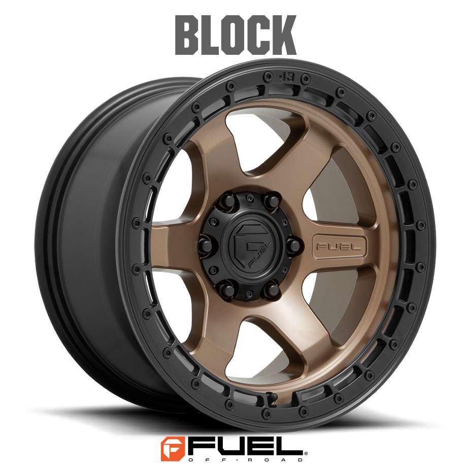 18y- ジープ ラングラー JL | ホイール BLOCK D751 マットブロンズブラックリップ 5H-127 17X9J+1 1本 FUEL OFF-ROAD フューエル