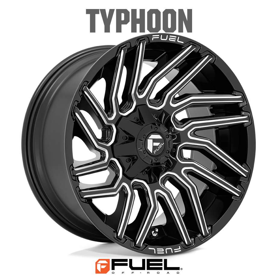 18y- ジープ ラングラー JL | ホイール TYPHOON D773 グロスブラックミルド 5H-114.3/127 22X12J-44 1本 FUEL OFF-ROAD フューエル