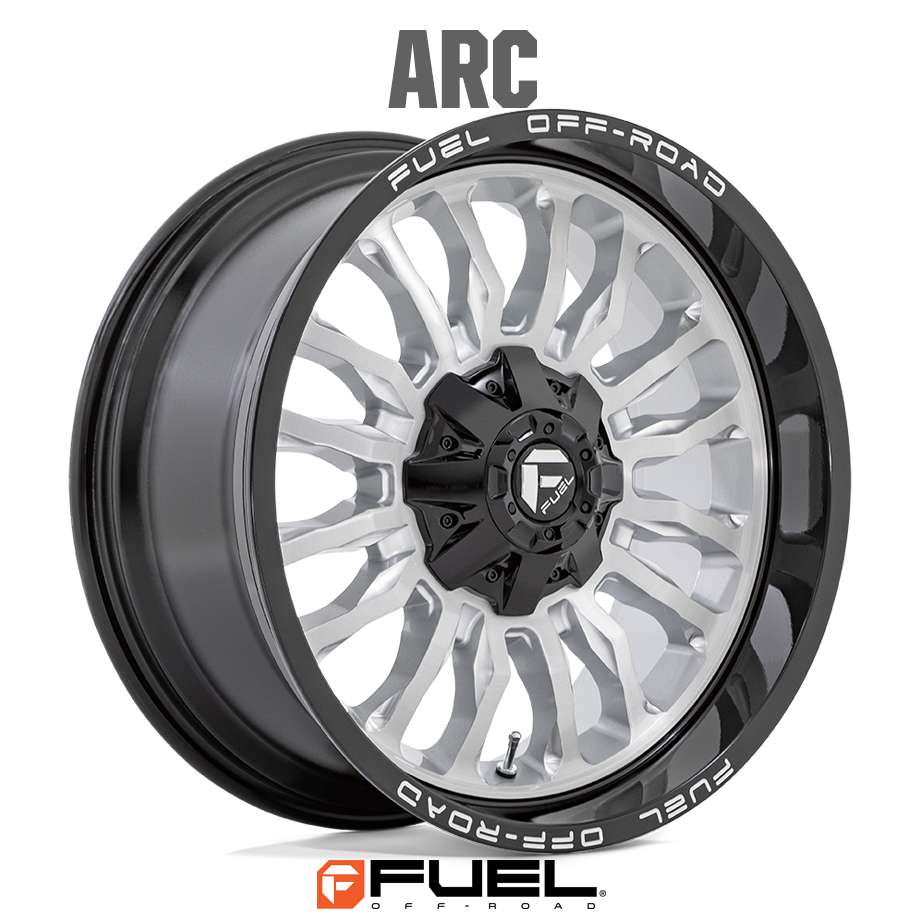 18y- ジープ ラングラー JL | ホイール ARC D798 ブラッシュドシルバー ブラックリップ 5H-114.3/127 22X12J-44 1本 FUEL OFF-ROAD フューエル｜キャルウイングパーツ店