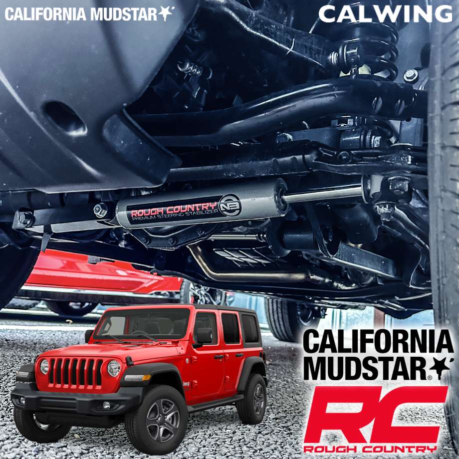 【カリフォルニアマッドスター/CALIFORNIA MUDSTAR☆】18y- ジープ ラングラー JL 右ハンドル車 ラフカントリー  N3ステアリングダンパー/延長ブラケットセット キャルウイングパーツ