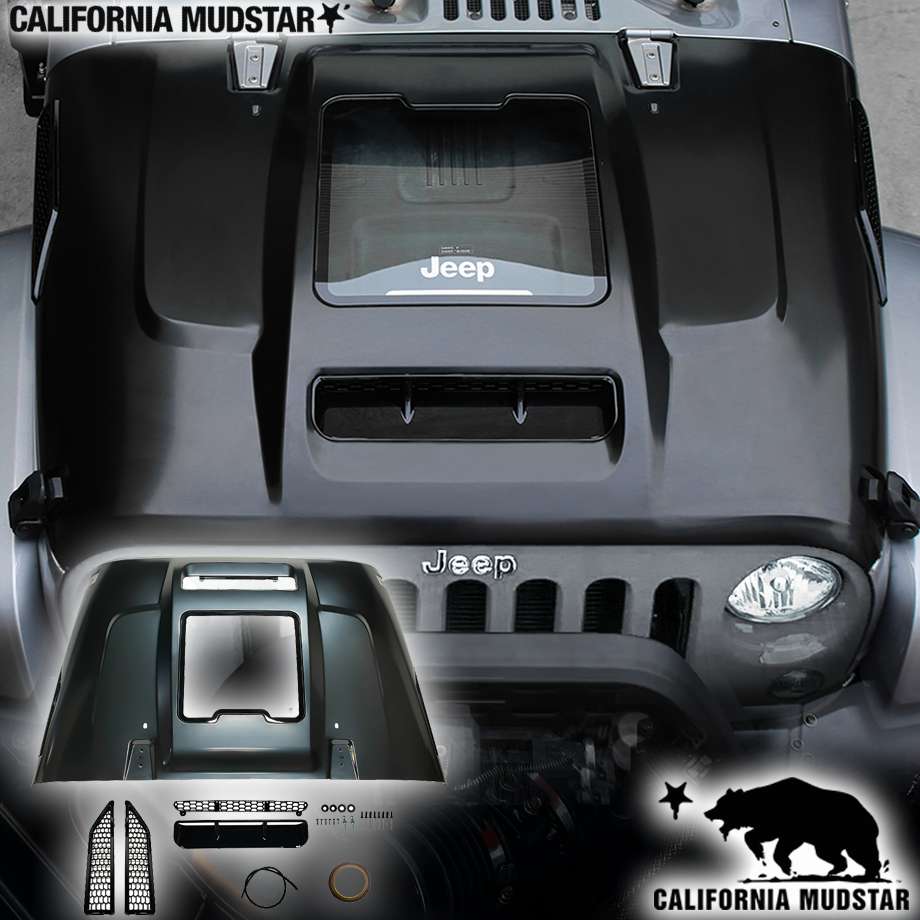 【カリフォルニアマッドスター/CALIFORNIA MUDSTAR★】07-18y ジープ ラングラー JK ボンネットフード スクリーン&ダクト付き