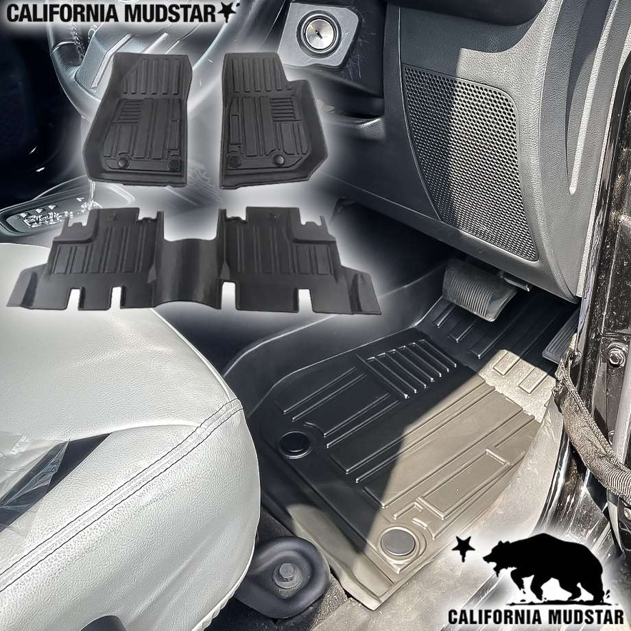 【カリフォルニアマッドスター/CALIFORNIA MUDSTAR★】07-18y ジープ ラングラー JK アンリミテッド | オールウェザーフロアライナー ラバー 3D フロント/リア ブラック 3PCS
