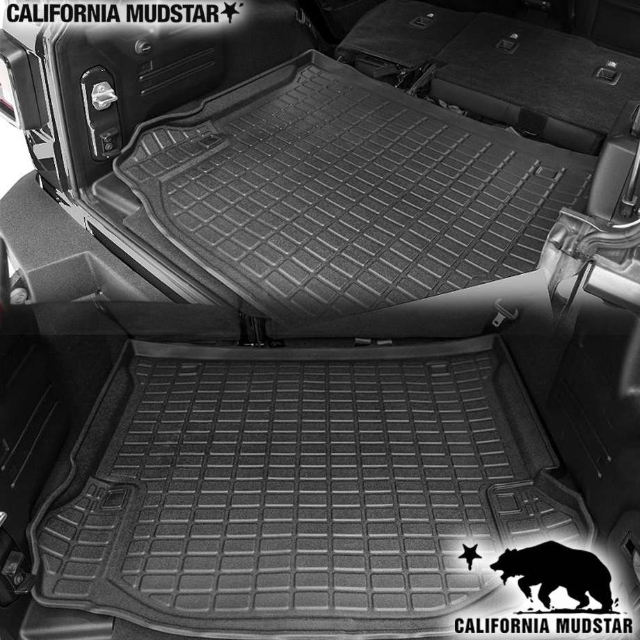 【カリフォルニアマッドスター/CALIFORNIA MUDSTAR★】07-18y ジープ ラングラー JK アンリミテッド | カーゴライナー カーゴトレイ 3D ブラック 3PCS｜キャルウイングパーツ店