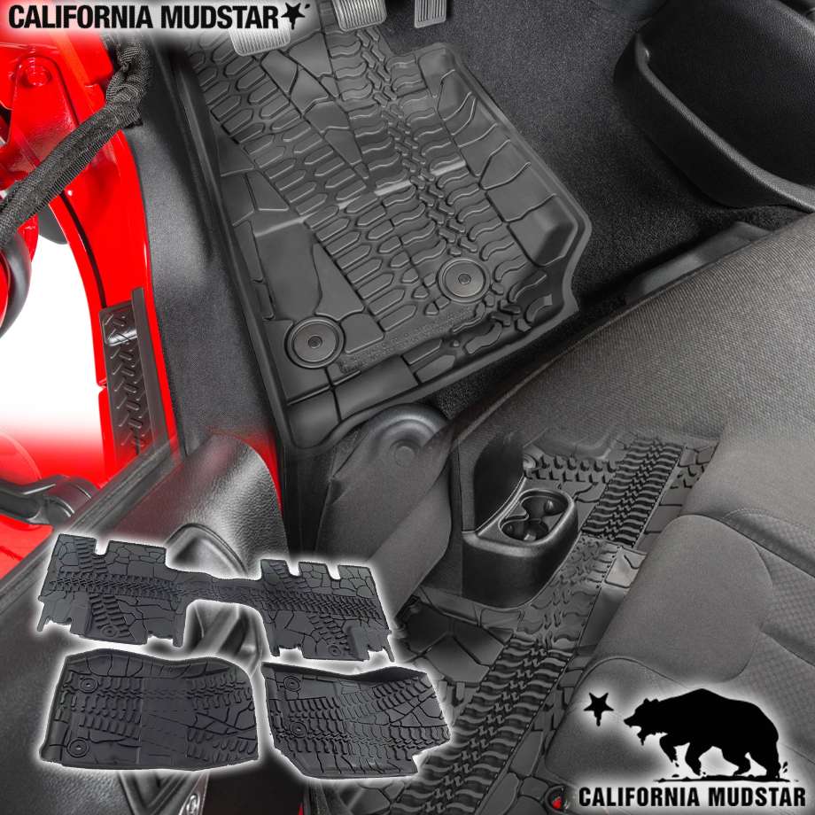 【カリフォルニアマッドスター/CALIFORNIA MUDSTAR★】07-18y ジープ ラングラー JK | オールウェザーフロアライナー フロアマット 3Dタイプ フロント/リア 3PCS