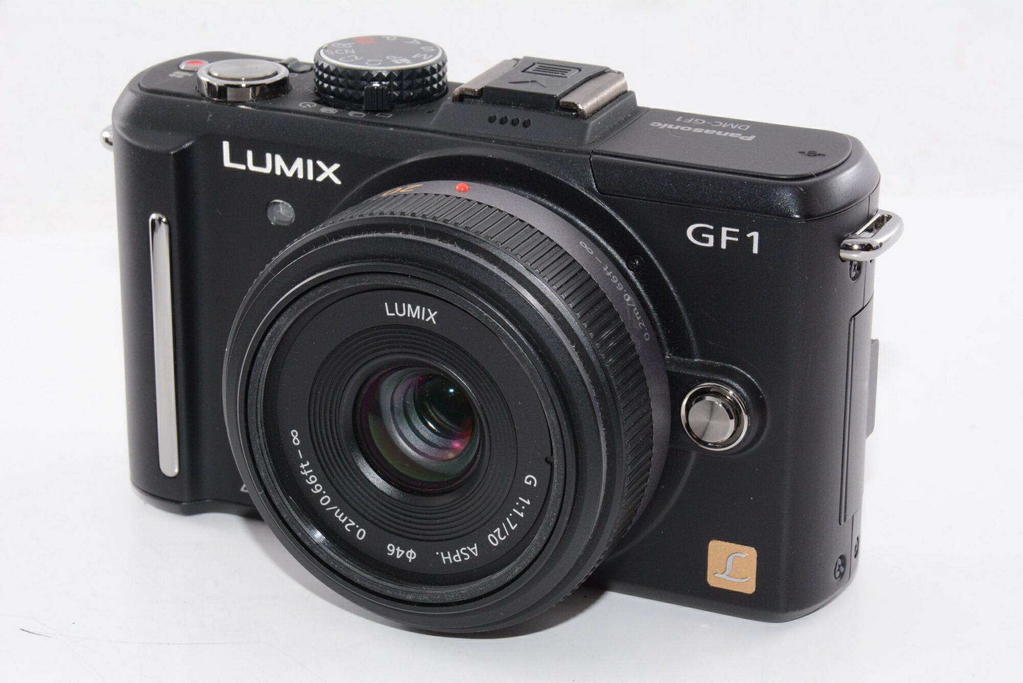 【中古】【外観並級】パナソニック ミラーレス一眼カメラ GF1 レンズキット(20mm/F1.7パンケーキレンズ付属) エスプリブラック DMC-GF1C-K｜百獣の買取王カメライオン