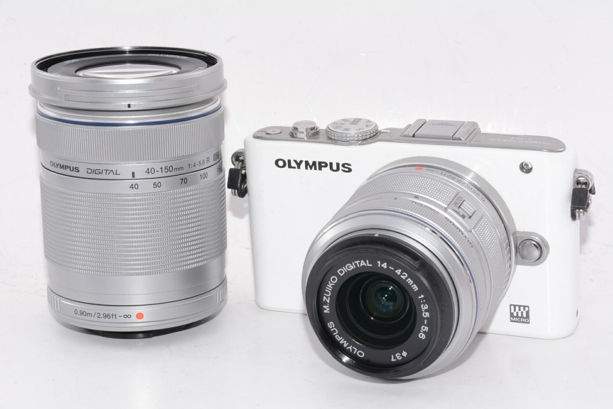 【中古】【押し出し並級】OLYMPUS 鏡鑑受け答え一眼 PEN Lite E-PL3 ダブルズームキット しろがね色 E-PL3 DZKIT SLV