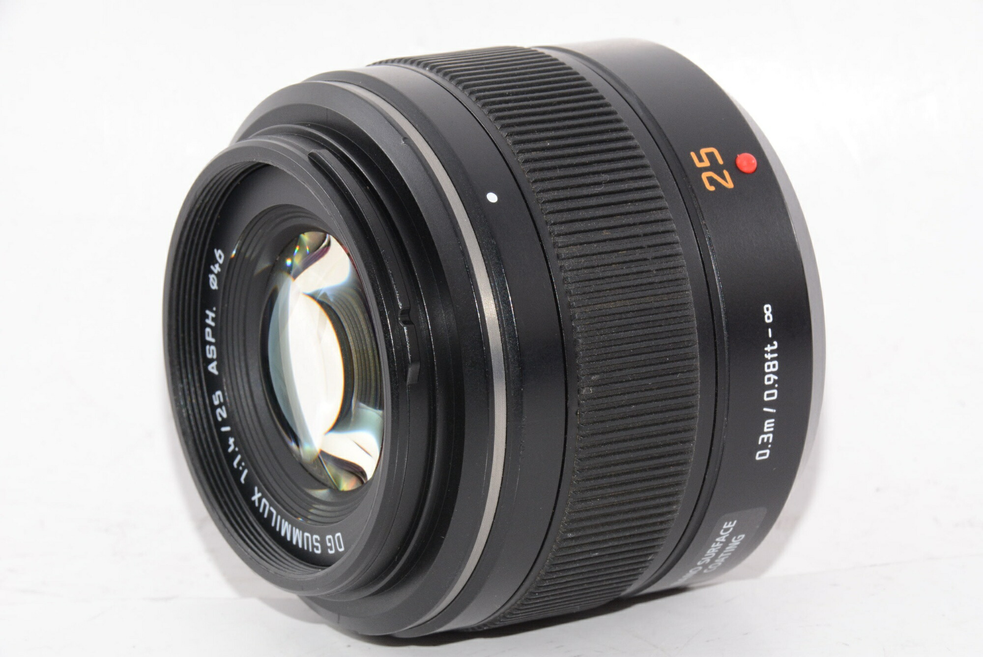 【中古】【見せ掛け並級】パナソニック マイクロフォーサーズ用 DG SUMMILUX 25粍/F1.4 ASPH. 黒いこと H-X025
