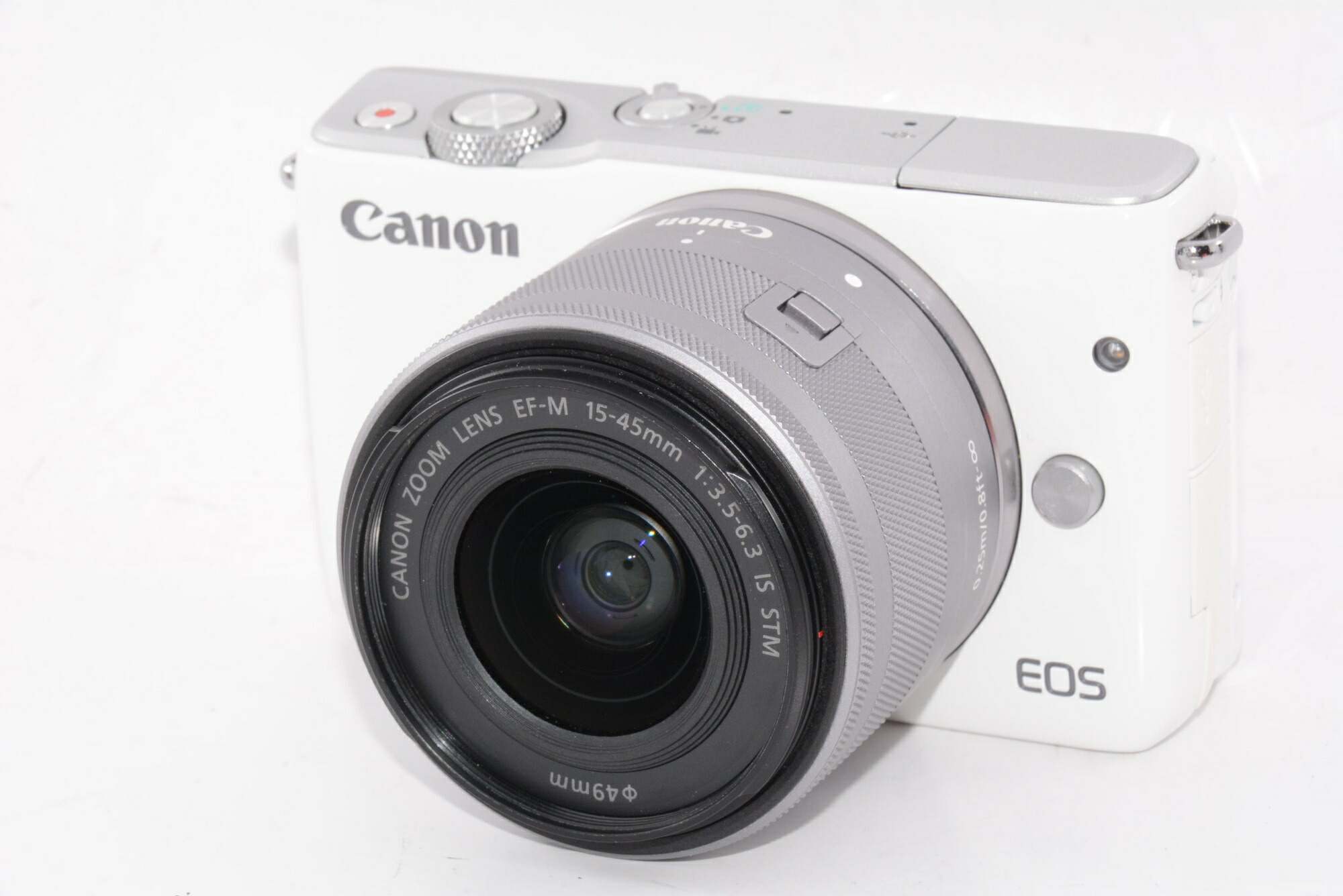 【中古】【見せ掛け並級】Canon 鏡鑑受け答え一眼写真機 EOS M10 水晶体一揃いの道具(白いこと) EF-M15-45粍 F3.5-6.3 IS STM 嘱する EOSM10WH-1545ISSTMLK