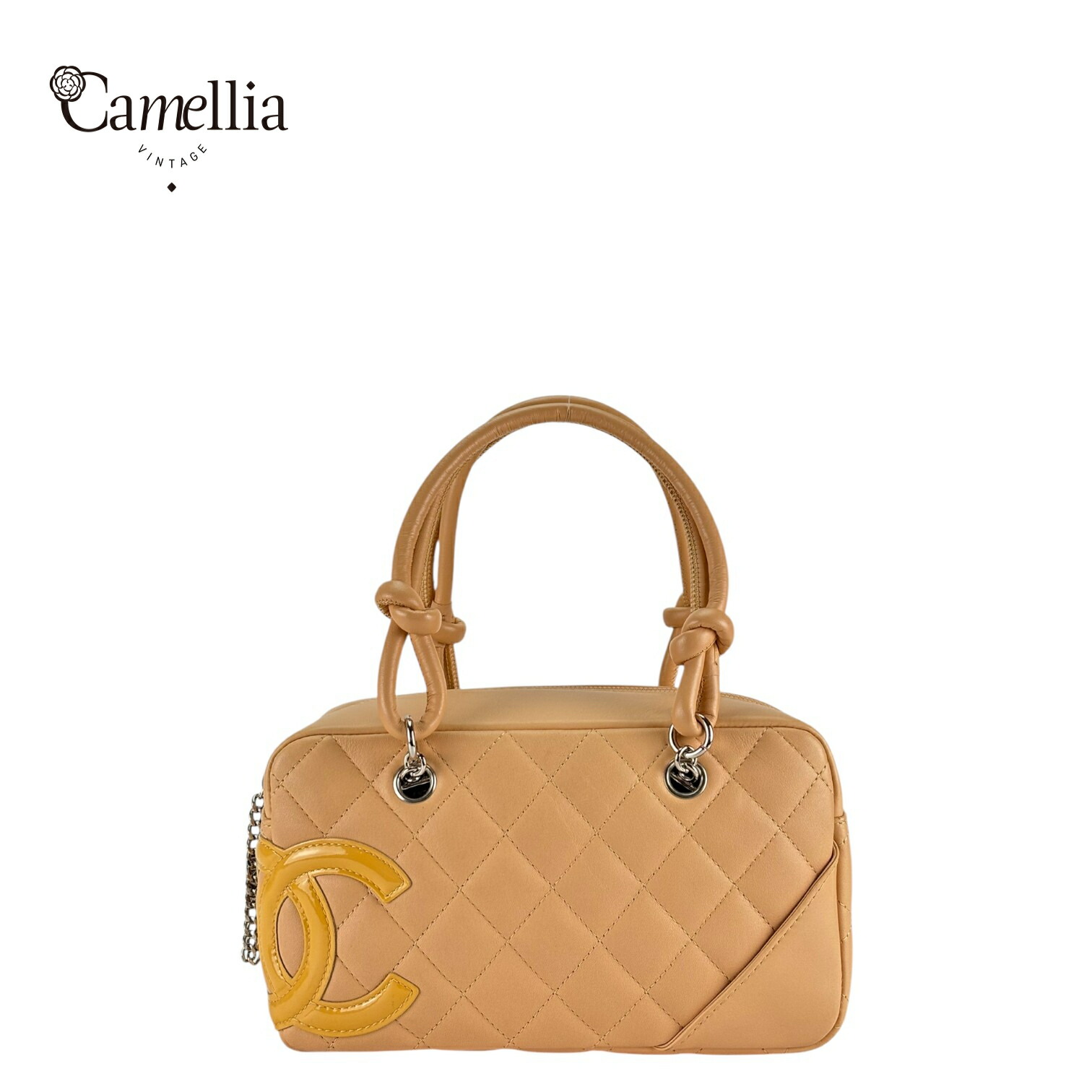 【中古】 CHANEL シャネル ショルダーバッグ ミニカンボン ベージュ カーフスキン シルバー金具|CamelliaVintage