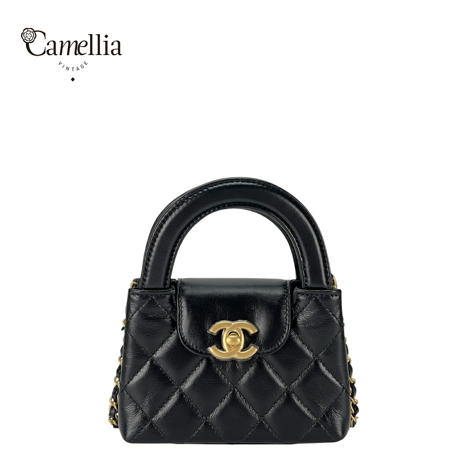 【中古】 CHANEL シャネル マトラッセ ココマーク 24Aミニチェーンクラッチ AP3435 G86A295K ラムスキン ブ ラック