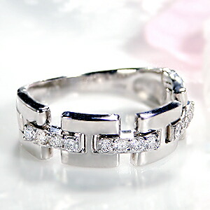 pt900【0.24ct】ダイヤモンド リング 【無色透明】【H-SIクラス】【H型 連結】ジュエリー 指輪 プラチナ ダイヤモンドリング ダイヤリング ダイアリング ダイアモンドリング チェーン ムーブ 送料無料 品質保証書 刻印無料 クリスマス プレゼント 4月誕生石|Camelot