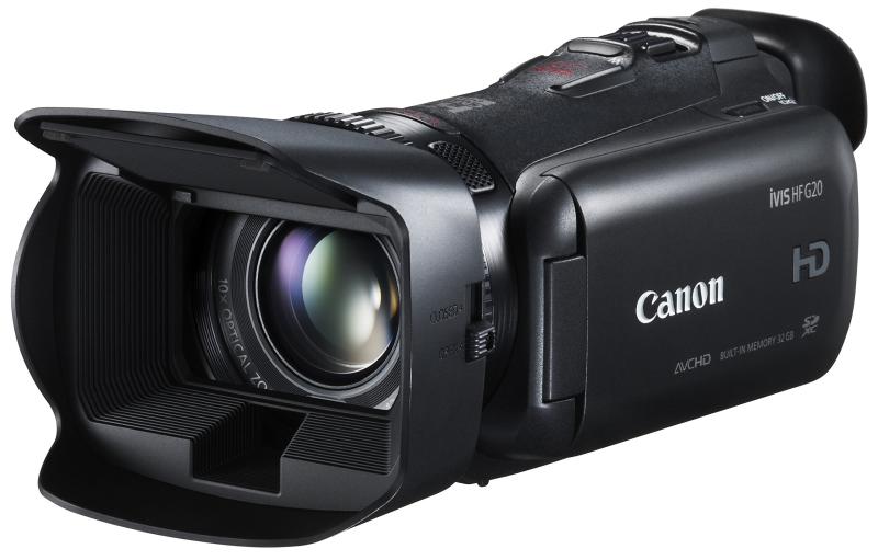 【中古】Canon デジタルテレビカメラ iVIS HF G20 光学10倍望遠レンズ 内蔵32GB記憶装置 黒いこと IVISHFG20