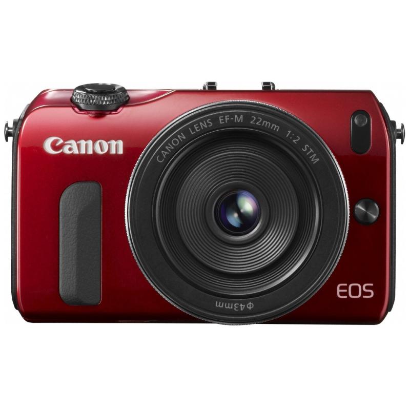【中古】Canon ミラーレス一眼カメラ EOS M レンズキット EF-M22mm F2 STM付属 レッド EOSMRE-22STMLK|カメラFanks-PROShop 店