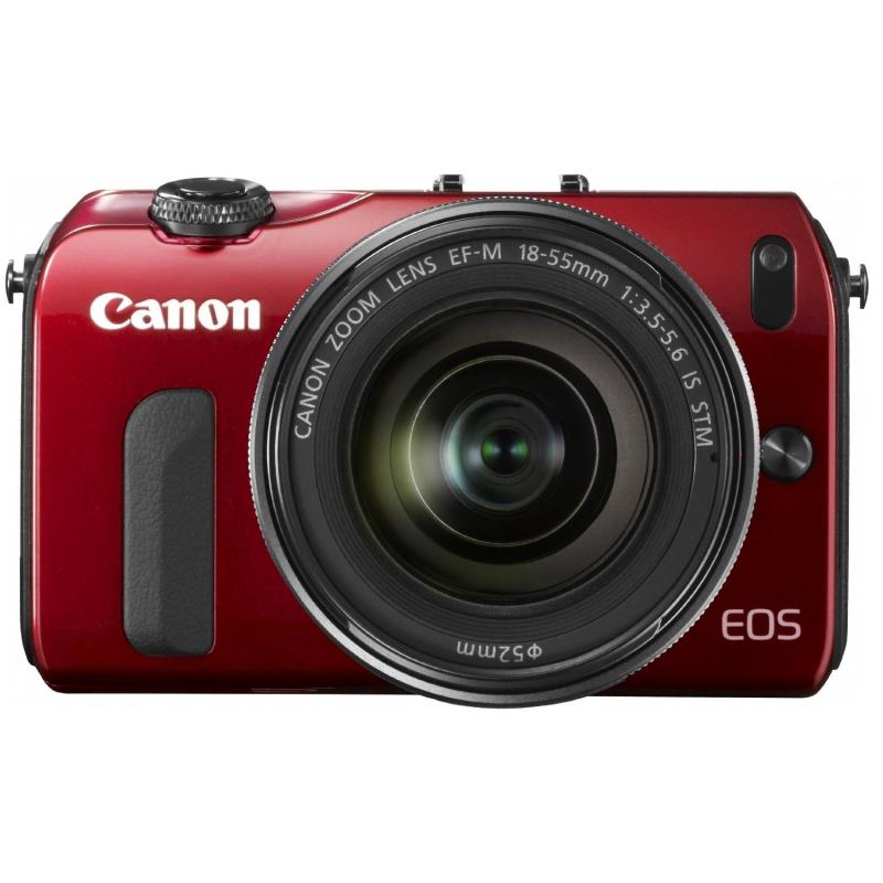 【中古】 Canon ミラーレス一眼カメラ EOS M レンズキット EF-M18-55mm F3.5-5.6 IS STM付属 レッド EOSMRE-18-55ISSTMLK 当店保証30日間 人気 ミラーレス 一眼レフ 交換レンズ カメラ