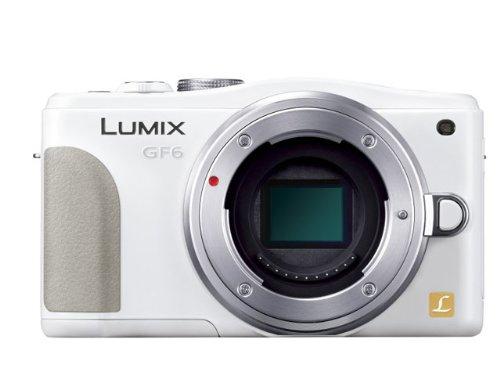 【中古】パナソニック ルミックス 銀鏡受け答え一眼写真機 ルミックス GF6 上半身 白いこと DMC-GF6-W