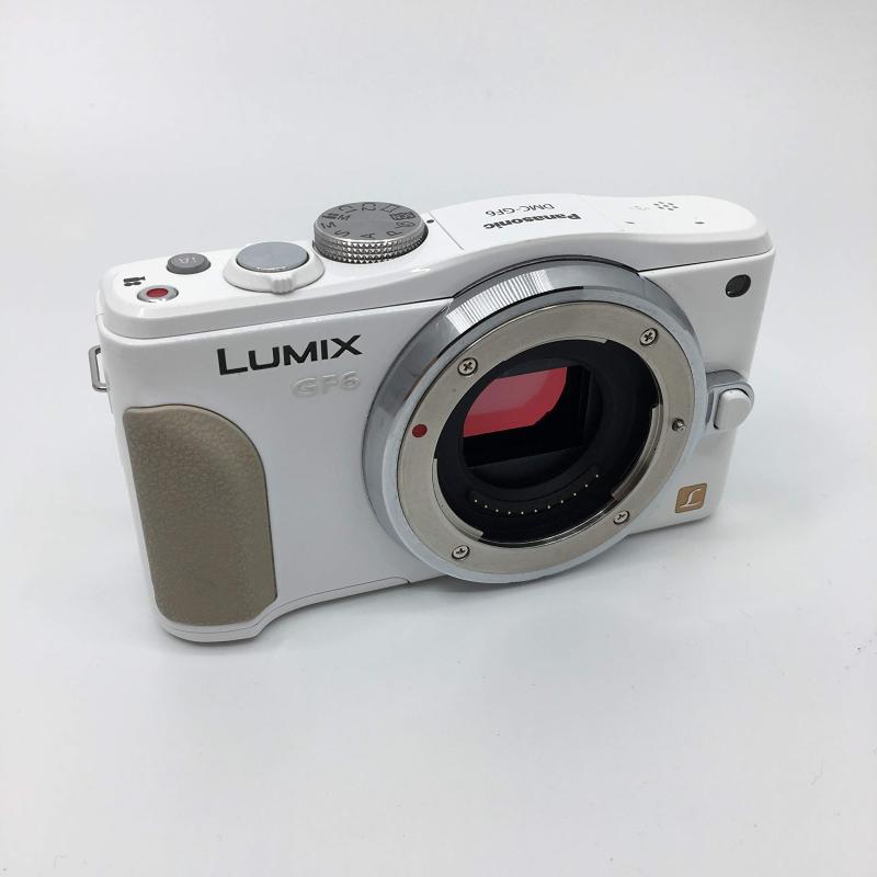 【中古】パナソニック ルミックス 銀鏡受け答え一眼写真機 ルミックス GF6 水晶体一揃いの道具 電動判定基準望遠レンズ属する 白いこと DMC-GF6X-W