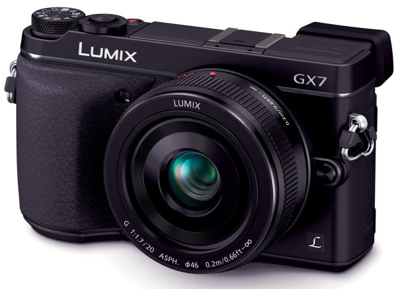【中古】パナソニック 銀鏡受け答え一眼写真機 ルミックス GX7 水晶体一揃いの道具 単興味の中心水晶体属する 黒いこと DMC-GX7C-K