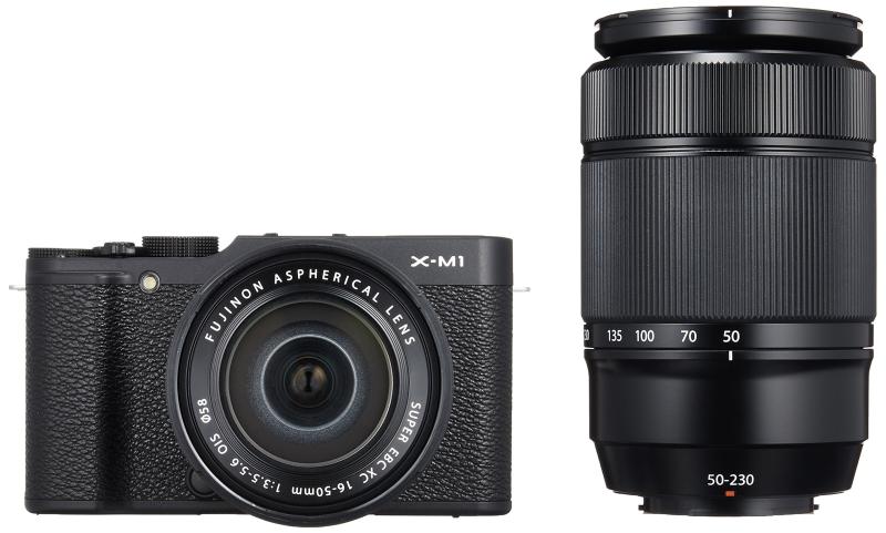 【中古】FUJIFILM 鏡鑑受け答え一眼 ダブルズームレンズキット 黒いこと X-M1B/1650/50230KIT
