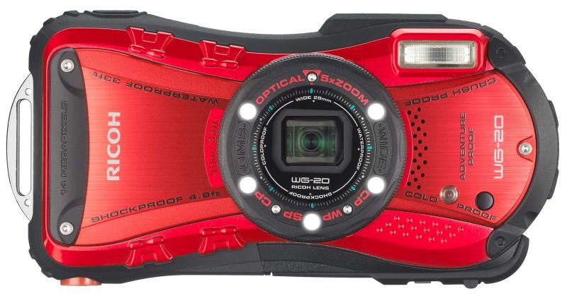 【中古】RICOH 雨合羽デジタル写真機 RICOH WG-20 赤いこと 雨合羽10m耐ぼうぜん自失1.5m耐寒-10度 RICOH WG-20RD 08078