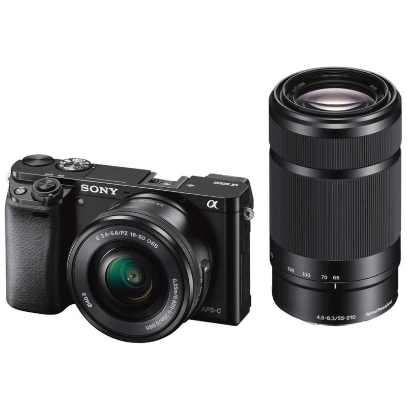 【中古】SONY ミラーレス一眼 α6000 ダブルズームレンズキット E PZ 16-50mm F3.5-5.6 OSS + E 55-210mm F4.5-6.3 OSS ブラック ILCE-6000Y B｜カメラFanks-PROShop 店 86,020円