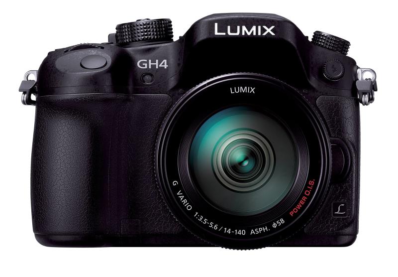 【中古】パナソニック 鏡鑑受け答え一眼写真機 ルミックス GH4 水晶体一揃いの道具 標準尺度望遠レンズ嘱する 黒いこと DMC-GH4H-K