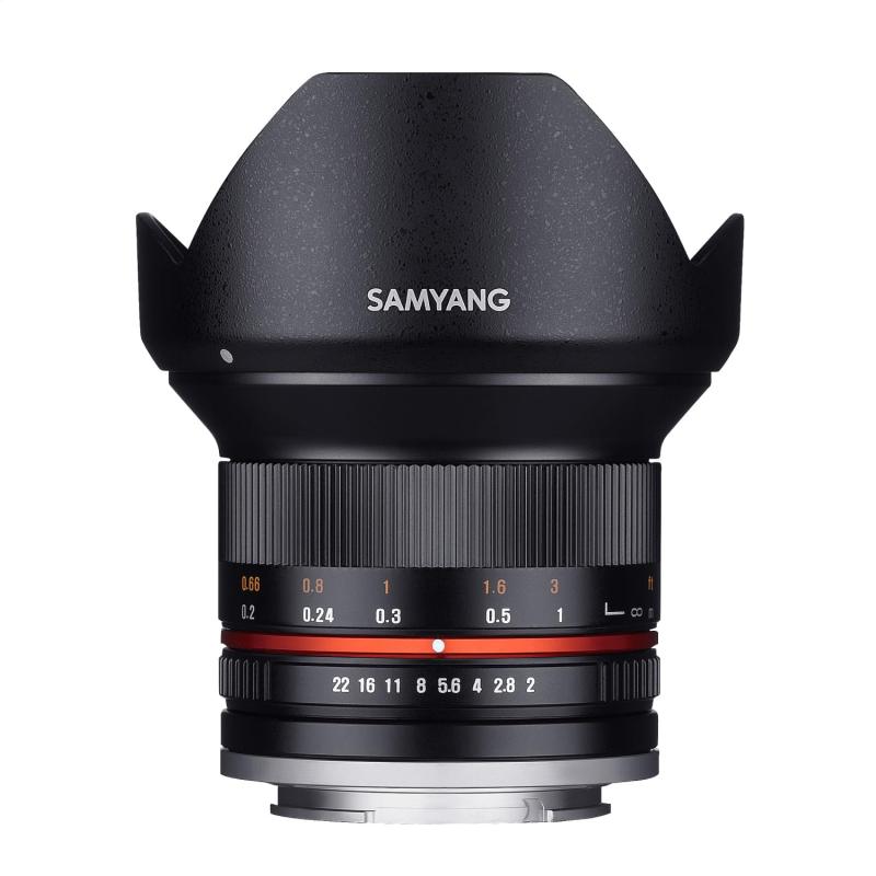 【中古】SAMYANG 単興味の中心広角水晶体 12粍 F2.0 黒いこと ソニー αE用 APS-C用