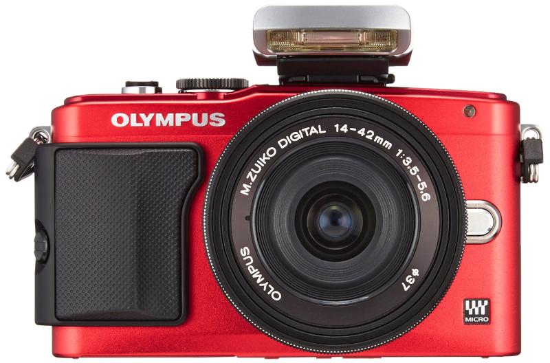 【中古】OLYMPUS 鏡鑑受け答え一眼 PEN E-PL6 14-42粍 EZ水晶体一揃いの道具 赤いこと E-PL6 EZ LKIT RED