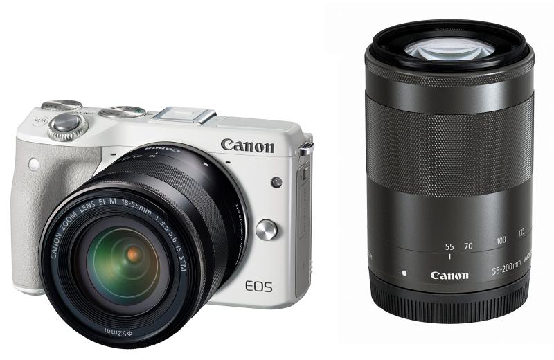 【中古】Canon ミラーレス一眼カメラ EOS M3 ダブルズームキット(ホワイト) EF-M18-55mm F3.5-5.6 IS STM EF-M55-200mm F4.5-6.3 IS STM 付属 EOSM3WH-WZK｜カメラFanks-PROShop 店