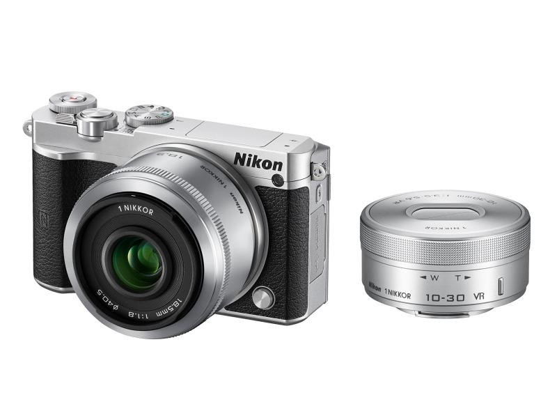 【中古】Nikon 銀鏡受け答え一眼 Nikon1 J5 ダブルレンズキット しろがね色 J5WLKSL