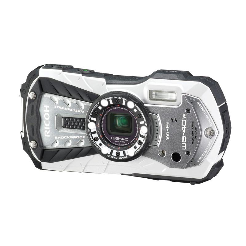 【中古】RICOH 雨合羽デジタル写真機 RICOH WG-40W 白いこと 雨合羽14m耐ぼうぜん自失1.6m耐寒-10度 RICOH WG-40W WH 04687
