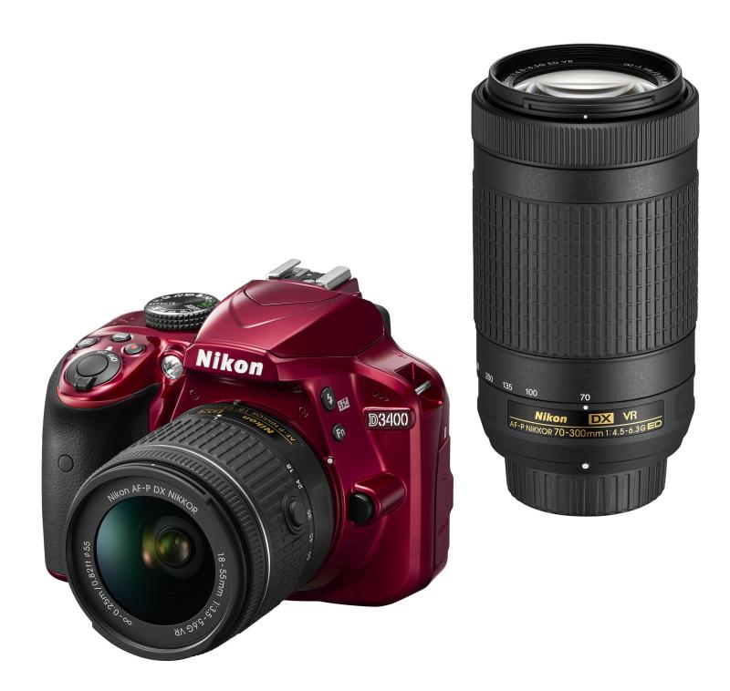 【中古】Nikon デジタル一眼二眼レフ写真機 D3400 ダブルズームキット 赤いこと D3400WZRD