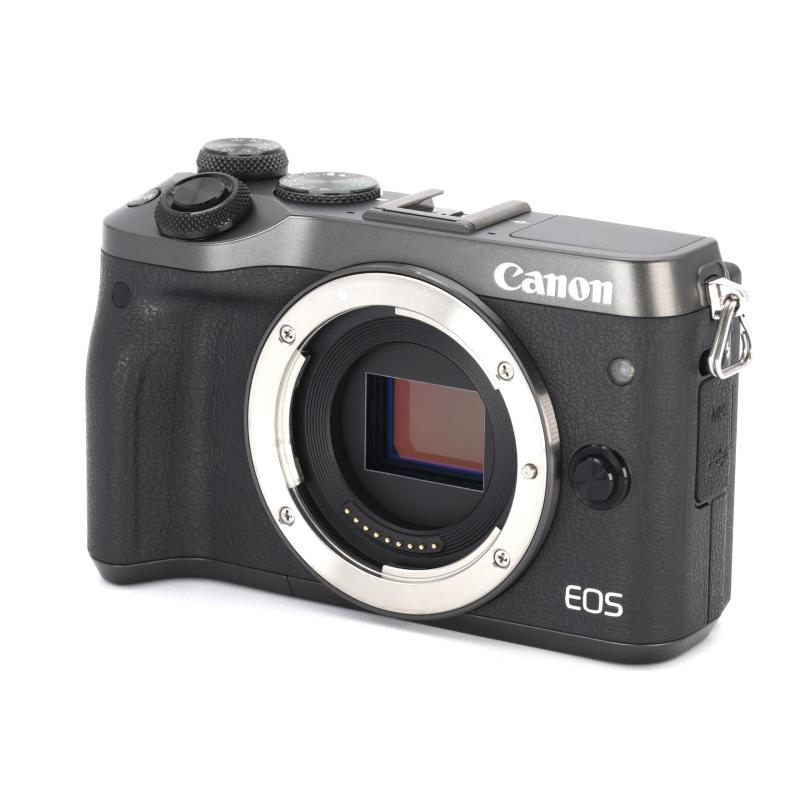 【中古】Canon 銀鏡受け答え一眼写真機 EOS M6 上半身(しろがね色) EOSM6SL-BODY