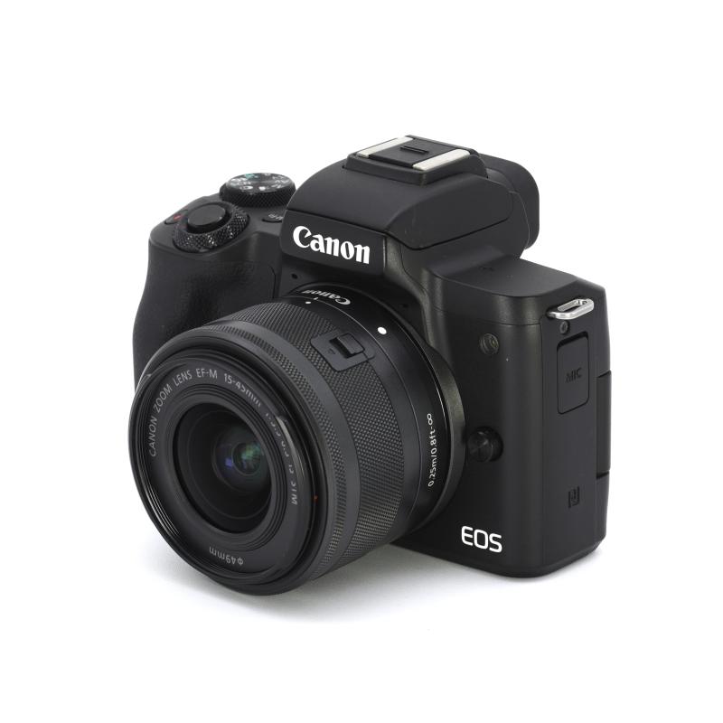 【中古】Canon ミラーレス一眼カメラ EOS Kiss M 標準ズームキット ブラック EOSKISSMBK-1545ISSTMLK|カメラFanks-PROShop 店