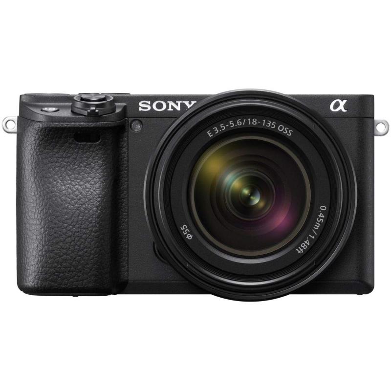 【中古】SONY(ソニー) APS-C 鏡鑑受け答え一眼写真機 α6400 高倍率望遠レンズ一揃いの道具(同梱水晶体:SEL18135) 黒いこと ILCE-6400M