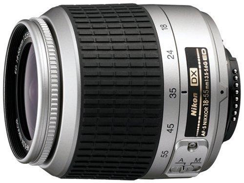【中古】Nikon AF-S DX ズームニッコール ED 18-55粍 F3.5-5.6G しろがね色 デジタル一眼二眼レフ用