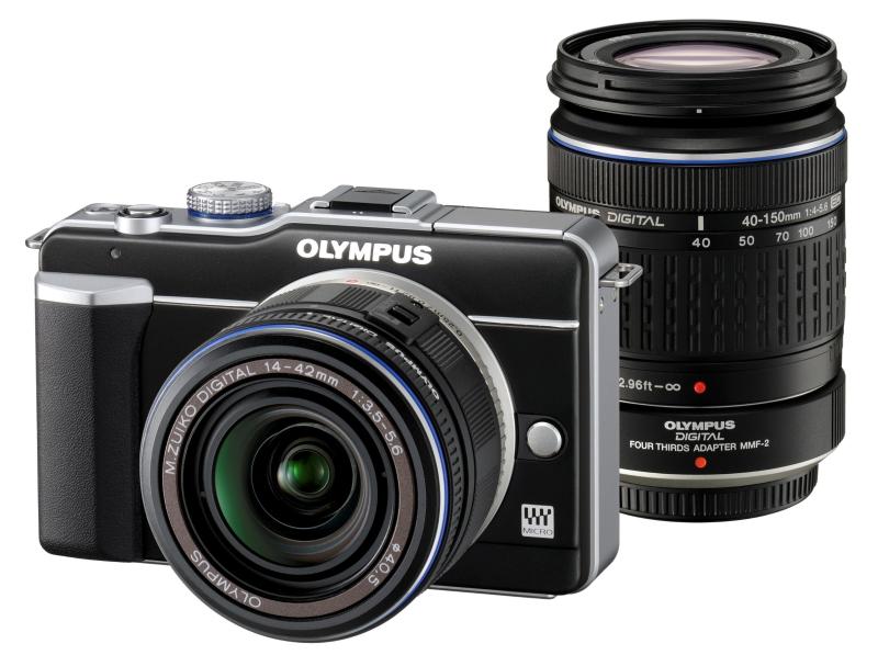 【中古】OLYMPUS マイクロ一眼 PEN E-PL1ダブルズームキット ブラック E-PL1 TLMK BLK