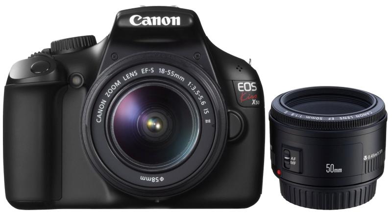 【中古】Canon デジタル一眼二眼レフ写真機 EOS Kiss X50 黒いこと こだわり隙間一揃いの道具 KISSX50BK-SKIT