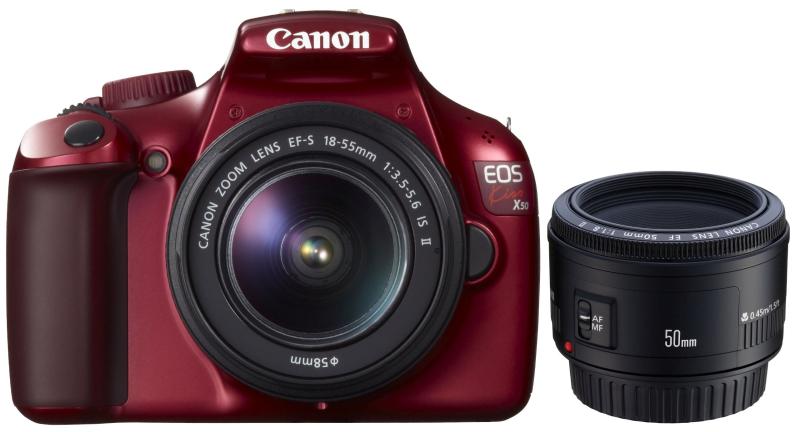 【中古】Canon デジタル一眼一眼レフ写真機 EOS Kiss X50 赤いこと こだわり隙間一揃いの道具 KISSX50RE-SKIT