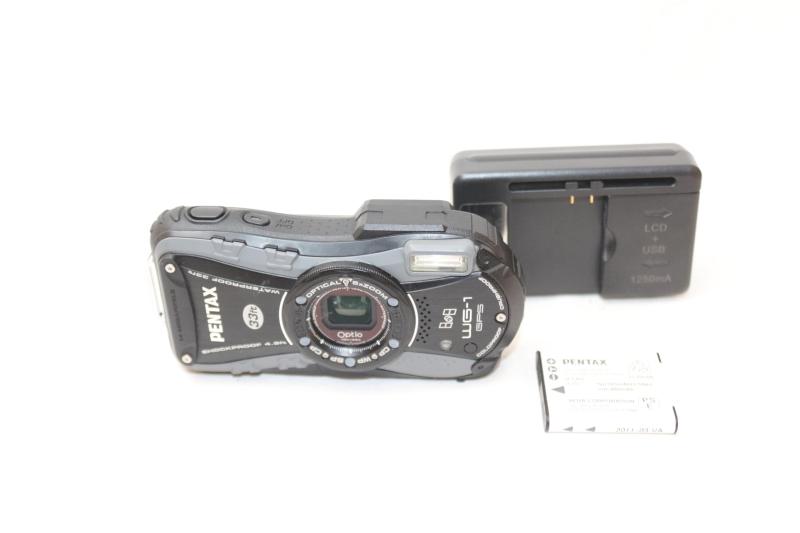 【中古】PENTAX 防水デジタルカメラOptio WG-1GPS グレー GPS 約1400万画素 広角28mm 光学5倍 CALSモード 10ｍ防水 超解像 1ｃｍマクロ OPTIOWG-1GPSGY