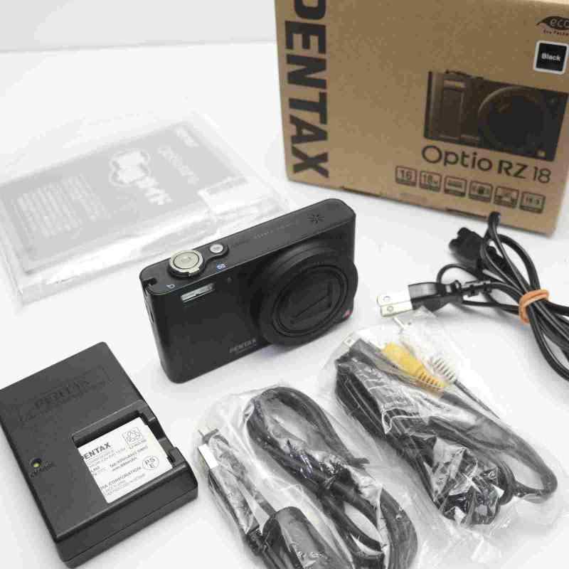 【中古】PENTAX デジタルカメラ Optio RZ18(ブラック)1600万画素 25mm 光学18倍 小型軽量 OPTIORZ18BK