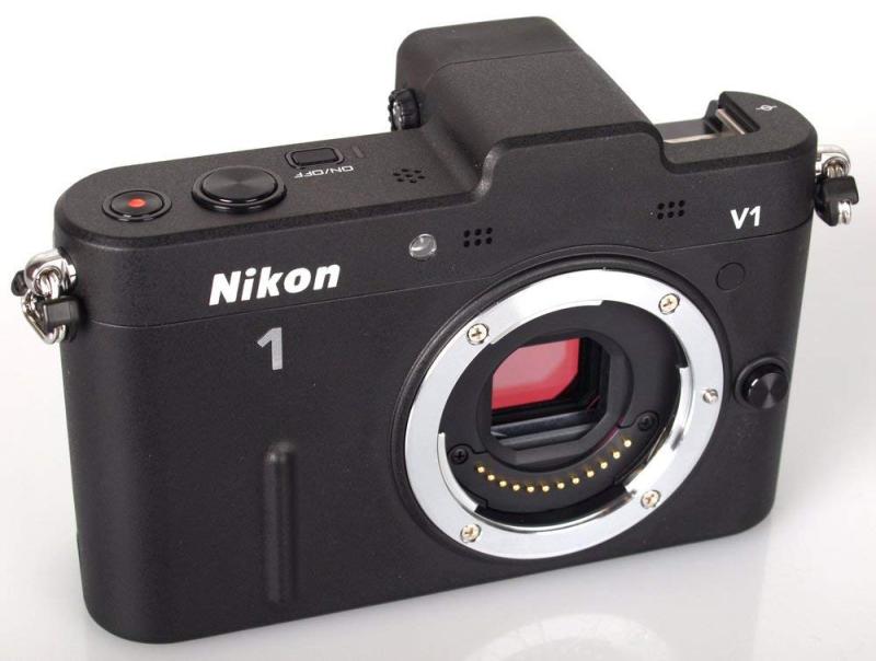 【中古】Nikon 鏡鑑受け答え一眼写真機 Nikon 1 (ニコン壱) V1 (ブイ壱) 上半身 黒いこと N1 V1 BK