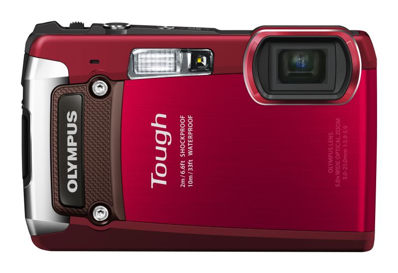 【中古】OLYMPUS デジタル写真機 TG-820 赤いこと 10m雨合羽 2m耐落下ぼうぜん自失 -10℃耐低温 耐荷重100kg 1200万絵素 後ろ側素っ破抜き型CMOS 光学5倍望遠レンズ DUAL IS 高品位テレビ活動写真 3.0型LCD 広角28粍 3D映し絵