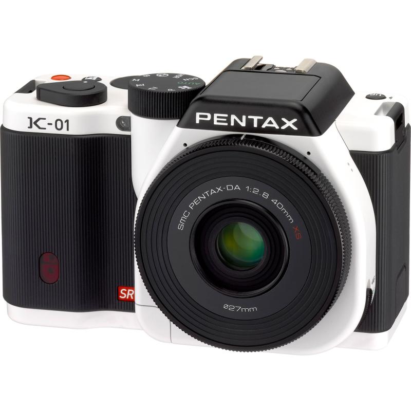 【中古】 PENTAX 銀鏡受け答え一眼写真機 K-01水晶体一揃いの道具 白いこと/黒いこと K-01LK WH/BK  当店引き受ける30昼日なか 一般受け 銀鏡受け答え 一眼二眼レフ 取り替えっこ水晶体 写真機