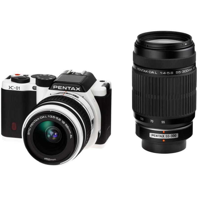 【中古】PENTAX ミラーレス一眼カメラ K-01ダブルズームレンズキット ホワイト/ブラック K-01WZK WH/BK 216220｜カメラFanks-PROShop 店 58,080円