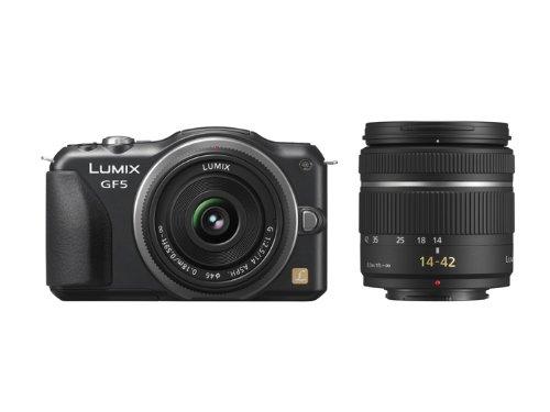 【中古】 パナソニック ルミックス ミラーレス一眼カメラ/ダブルズームレンズキット(14mm/F2.5パンケーキレンズ、14-42mm/F3.5-5.6標準ズームレンズ付属) フルハイビジョンムービー一眼 エスプリブラック 当店保証30日間 人気 ミラ