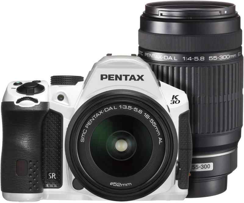 【中古】PENTAX デジタル一眼レフカメラ K-30 ダブルズームキット [DAL18-55mm・DAL55-300mm] クリスタルホワイト K-30WZK C-WH 15694