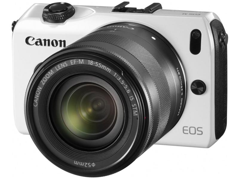 【中古】Canon ミラーレス一眼カメラ EOS M ダブルレンズキット EF-M18-55mm F3.5-5.6 IS STM/EF-M22mm F2 STM付属 ホワイト EOSMWH-WLK